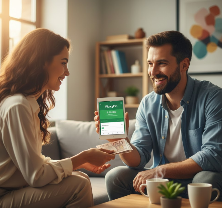 Happy family with financial security